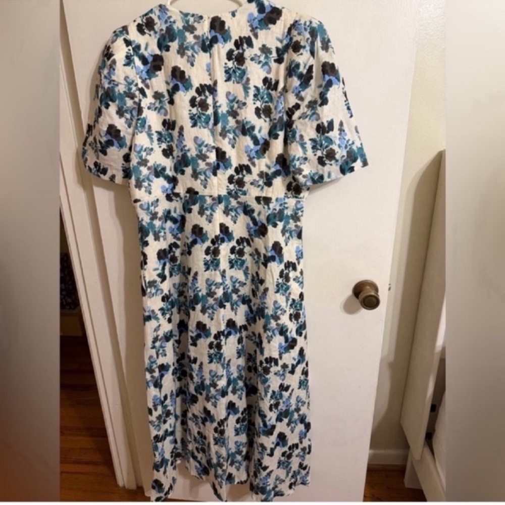 Tuckernuck White Maxi Dress with Teal & Black Floral Print - Picture 3 of 14
